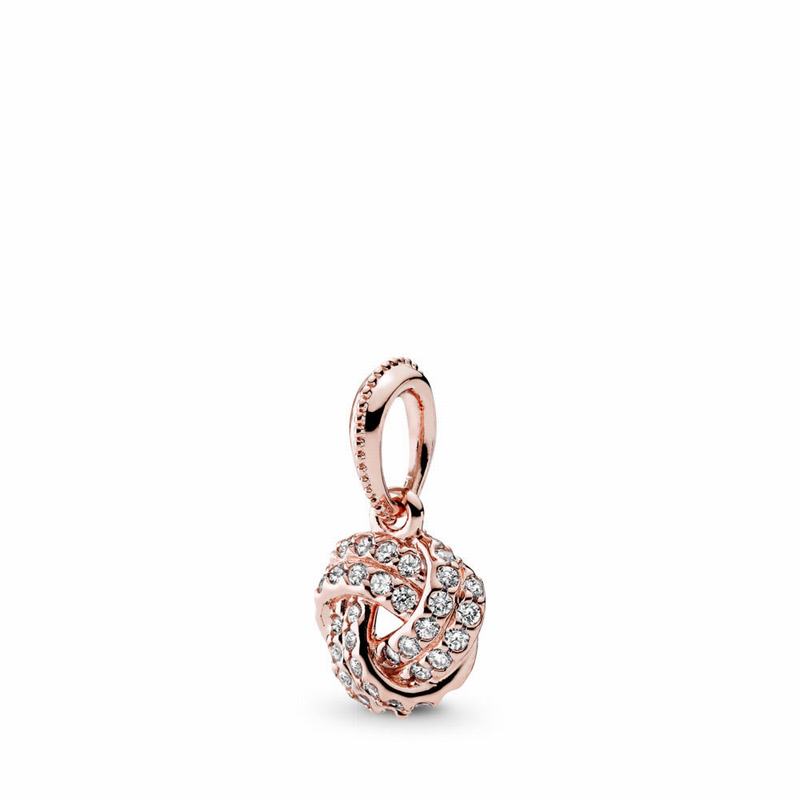 Pandora Rose™ Sparkling Love Knot Pendant Ireland - Pandora Rose/Cubic Zirconia - 175402JYP